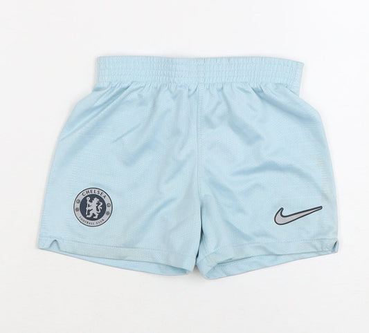 Nike Unisex Baby Blue Shorts 12-18 Months Sports Elastic Waist