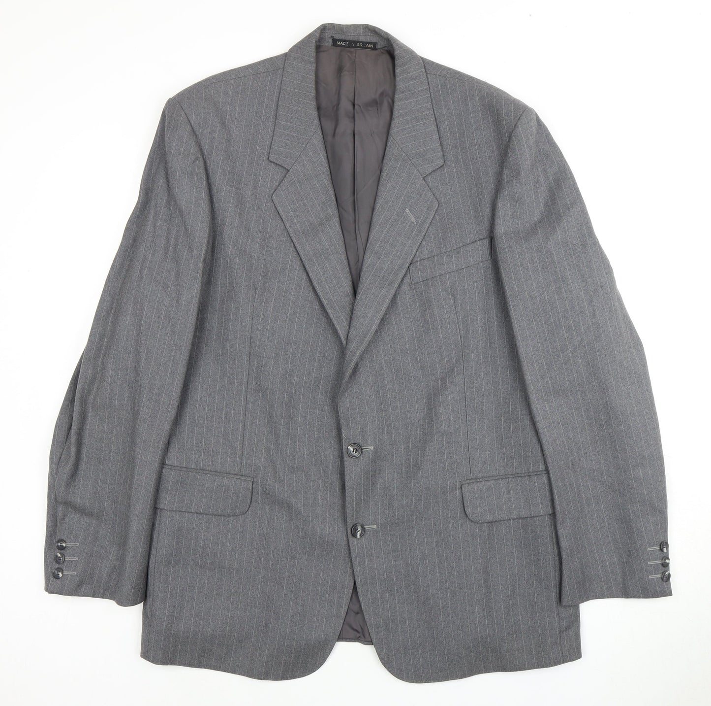 Dunn & Co Men's Grey Wool Blazer, Size 44, Classic Fit
