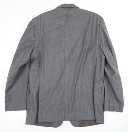 Dunn & Co Men's Grey Wool Blazer, Size 44, Classic Fit