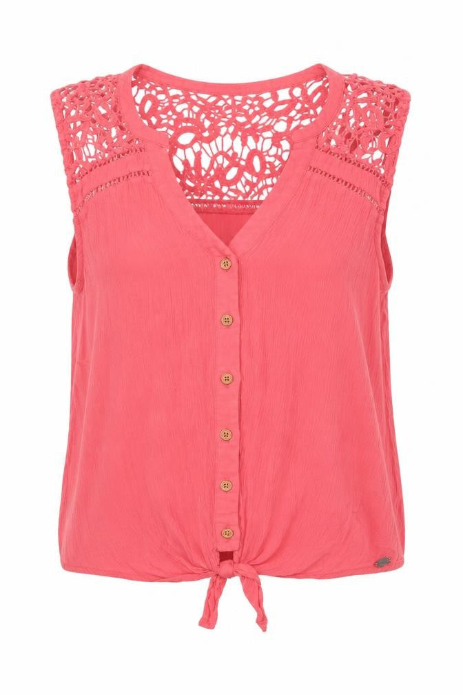 Womens UK Size XS Superdry Pink Cropped Blouse