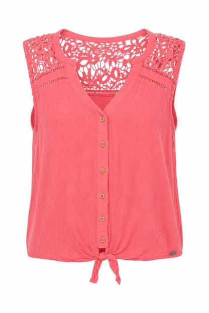 Womens UK Size XS Superdry Pink Cropped Blouse