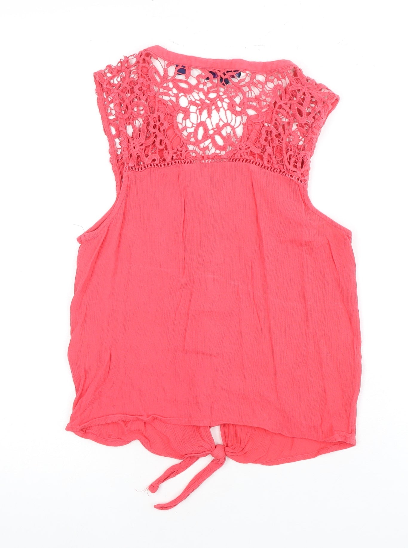 Womens UK Size XS Superdry Pink Cropped Blouse