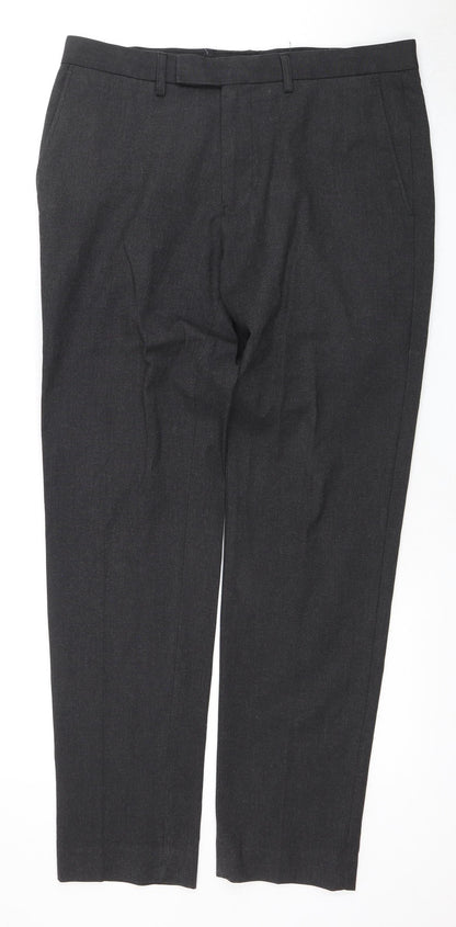 Moss 1851 Men's Black Dress Pants, Size 34, Regular Fit