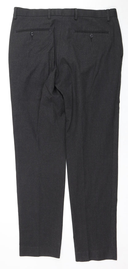 Moss 1851 Men's Black Dress Pants, Size 34, Regular Fit