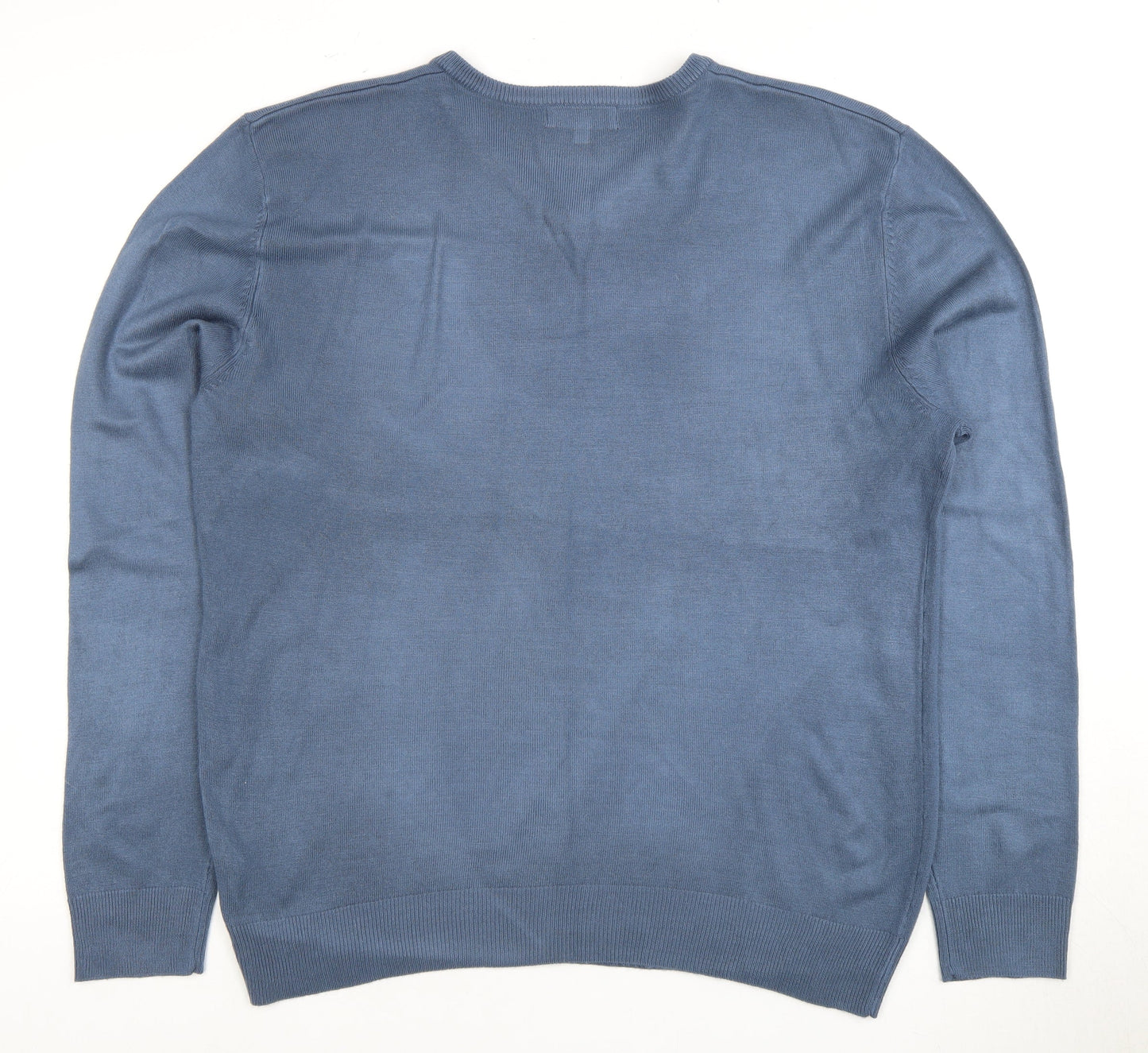 Thomas Nash Men's Blue V-Neck Pullover Jumper M