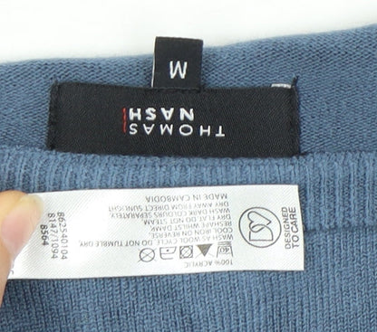 Thomas Nash Men's Blue V-Neck Pullover Jumper M