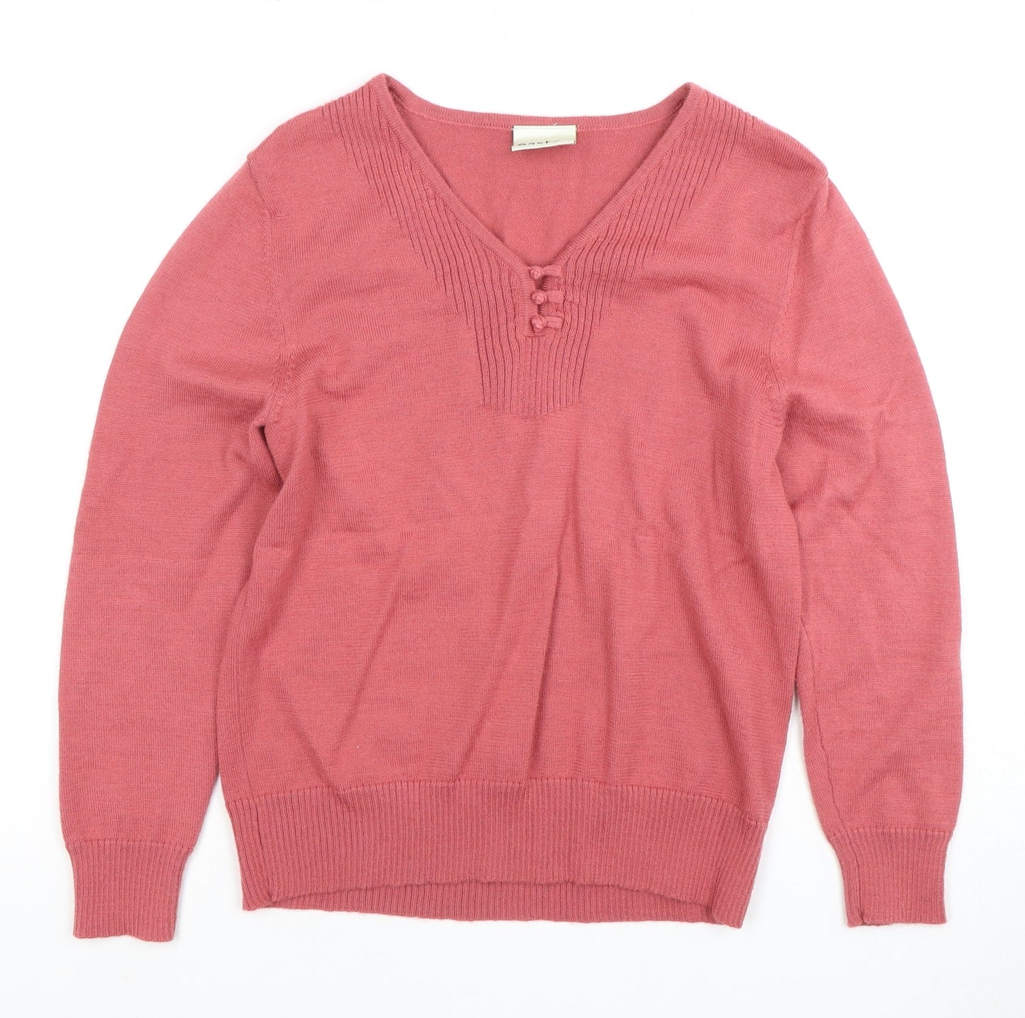 Eastex Women's Pink V-Neck Pullover Jumper Size 10