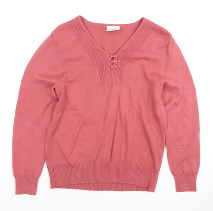 Eastex Women's Pink V-Neck Pullover Jumper Size 10