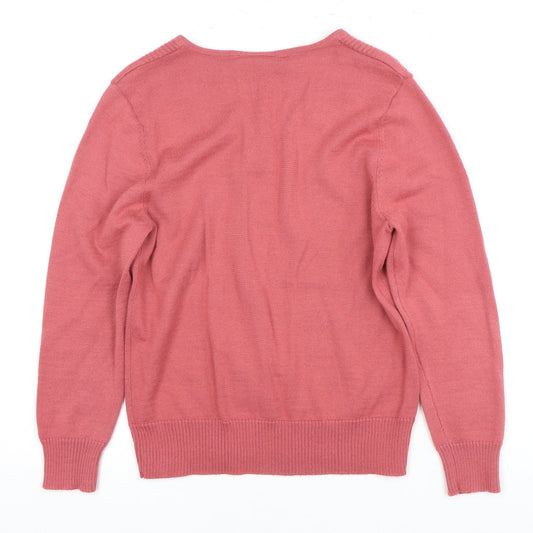 Eastex Women's Pink V-Neck Pullover Jumper Size 10