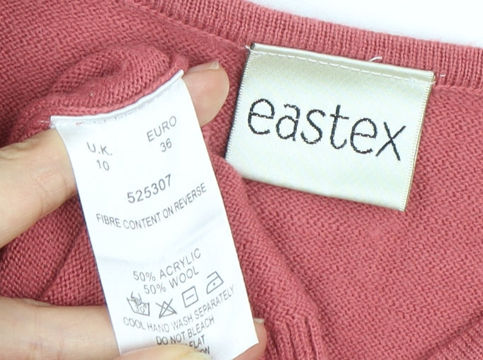 Eastex Women's Pink V-Neck Pullover Jumper Size 10