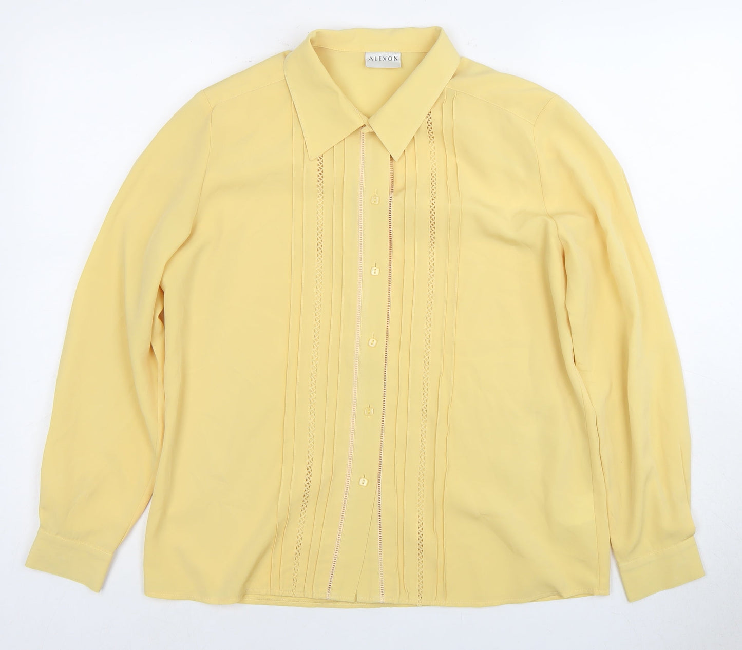 Alexon Women's Yellow Blouse, Size 12, Button Accents