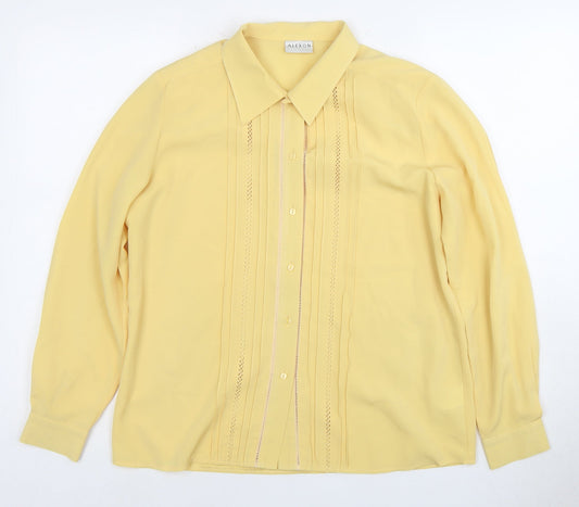 Alexon Women's Yellow Blouse, Size 12, Button Accents