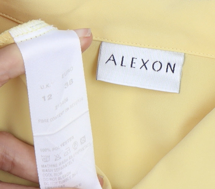 Alexon Women's Yellow Blouse, Size 12, Button Accents
