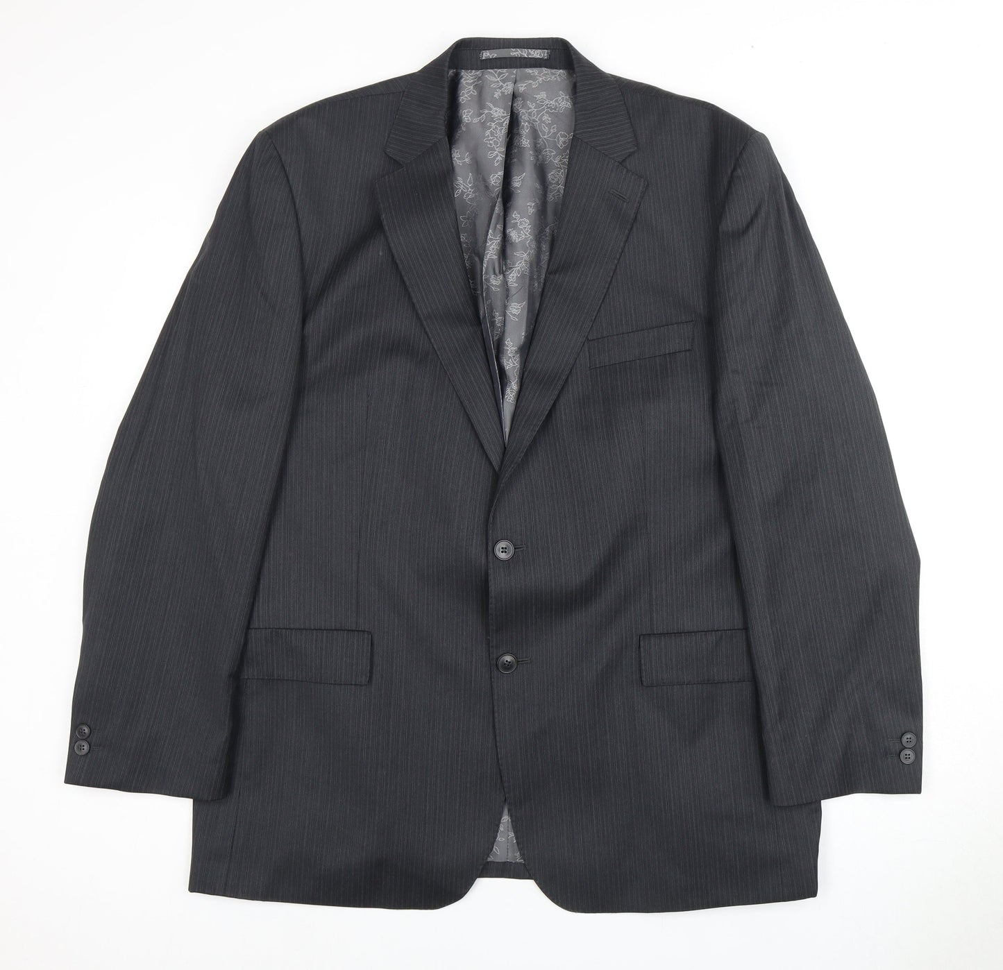 Pierre Cardin Men's Grey Striped Blazer 44R Business Formal