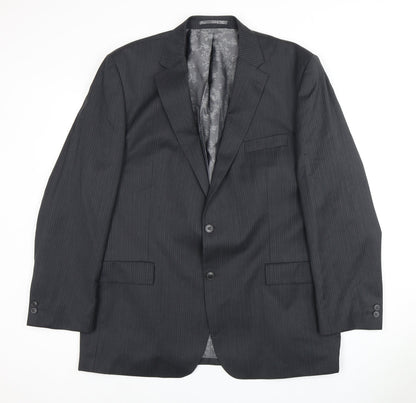 Pierre Cardin Men's Grey Striped Blazer 44R Business Formal