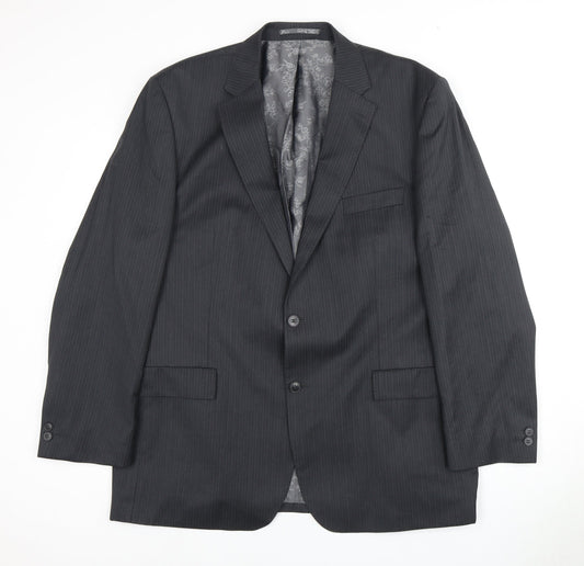 Pierre Cardin Men's Grey Striped Blazer 44R Business Formal