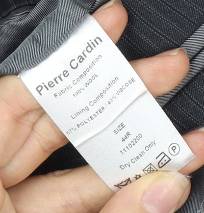 Pierre Cardin Men's Grey Striped Blazer 44R Business Formal
