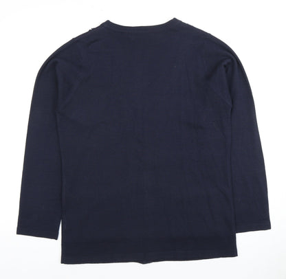 Honor Millburn Women's Blue V-Neck Cardigan S