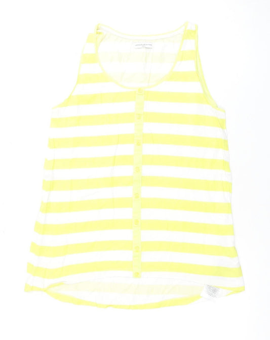 Jacqueline de Yong Women's Yellow Striped Tank, Small