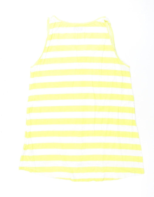 Jacqueline de Yong Women's Yellow Striped Tank, Small