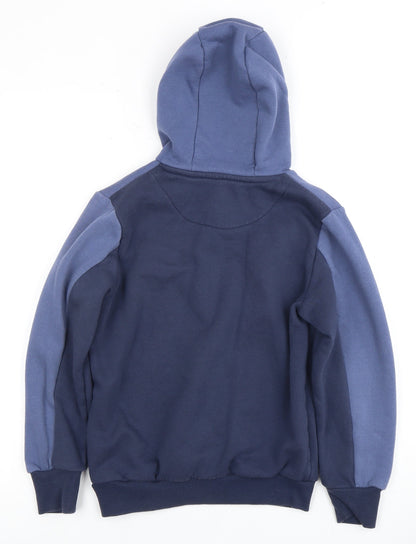 McKenzie Boys Blue Pullover Hoodie M Logo Colourblock Style