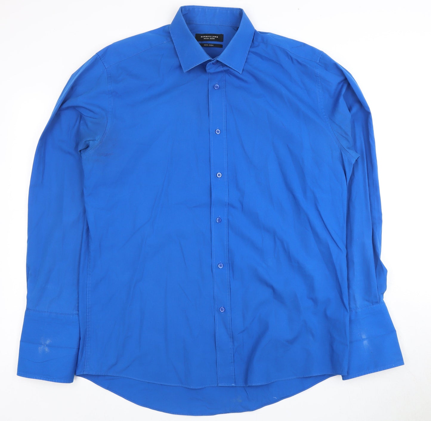 Mens UK Collar Size 42 Dehavilland Smart Blue  Dress Shirt