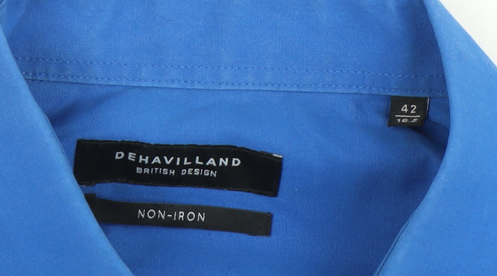 Mens UK Collar Size 42 Dehavilland Smart Blue  Dress Shirt