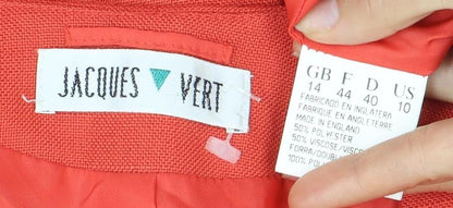 Jacques Vert Women's Red Jacket Size 12 Workwear