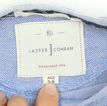 Jasper J Conran Boys Blue T-Shirt, 5-6 Years, Cotton, Short Sleeve