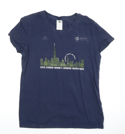 Womens UK Size M adidas Blue Basic T-Shirt