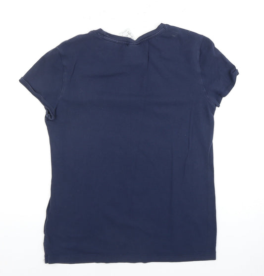 Womens UK Size M adidas Blue Basic T-Shirt