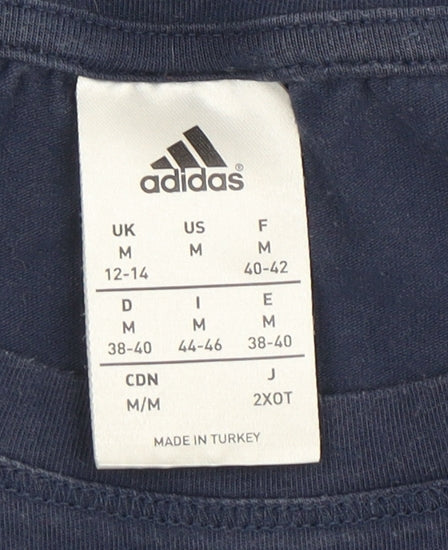 Womens UK Size M adidas Blue Basic T-Shirt