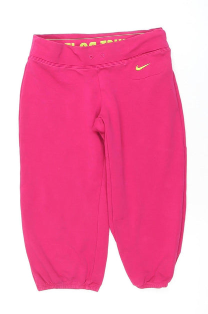 Nike Girls Pink Trousers 12-13 Years Cotton Blend Activewear