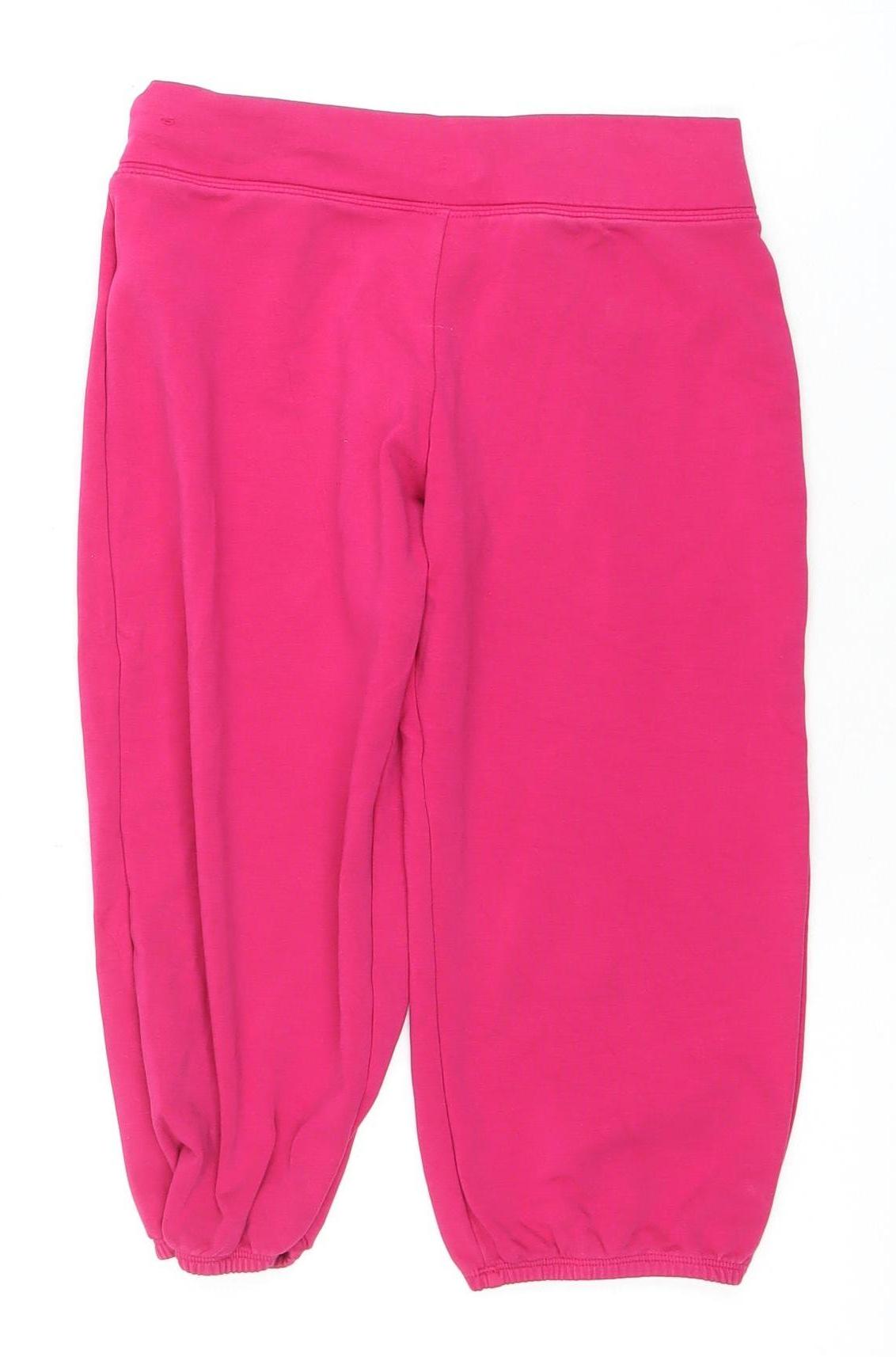 Nike Girls Pink Trousers 12-13 Years Cotton Blend Activewear