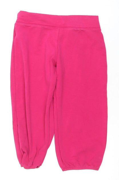 Nike Girls Pink Trousers 12-13 Years Cotton Blend Activewear
