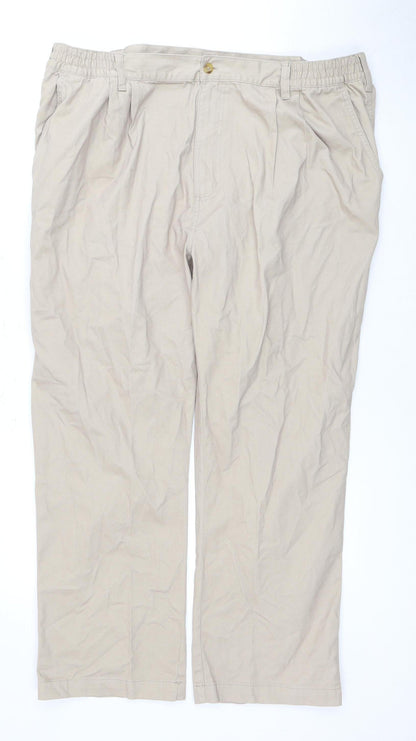 Unisex Adultss UK Size 14 Cotton Traders   Beige Trousers