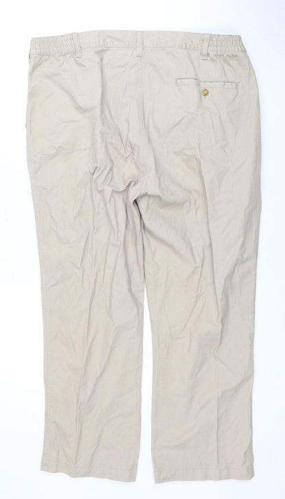 Unisex Adultss UK Size 14 Cotton Traders   Beige Trousers