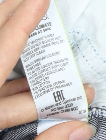 Marks and Spencer Teen Blue Denim Lace Cut-Off Shorts Size 12