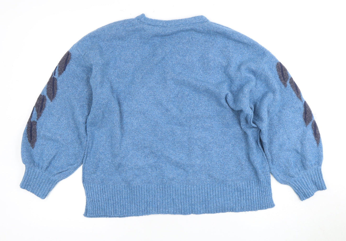Forget-Me-Not Women's Blue Floral Jumper, Size 12, Crew Neck