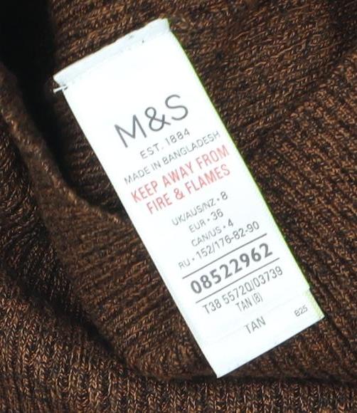 Womens UK Size 8 Marks and Spencer Brown Basic Blouse