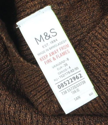 Womens UK Size 8 Marks and Spencer Brown Basic Blouse