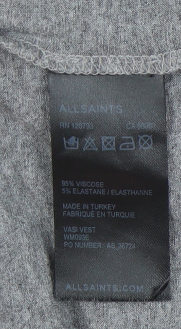 AllSaints Women's Grey Sleeveless Tank Top - Size S
