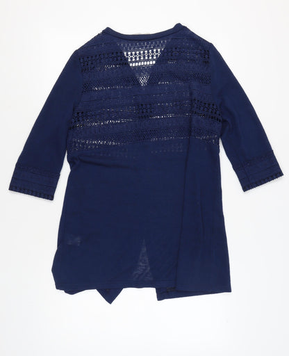 Womens UK Size L BASSINI Blue Cardigan Jumper