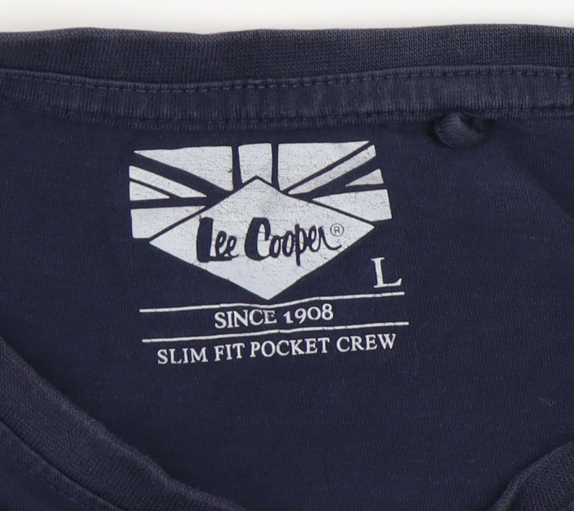 Lee Cooper Men’s Blue Slim Fit T-Shirt, Size L