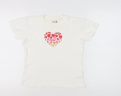 Womens UK Size M PUMA White Basic T-Shirt