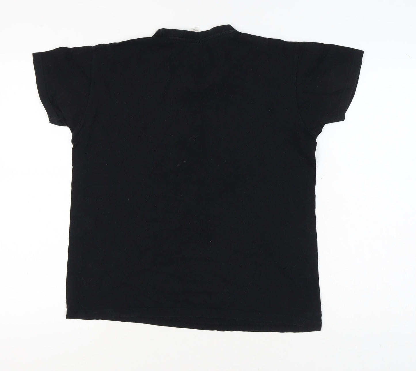 SOL'S Men Black Music Theme Graphic Print T-Shirt V-Neck S