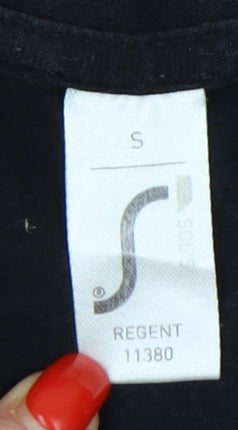 SOL'S Men Black Music Theme Graphic Print T-Shirt V-Neck S