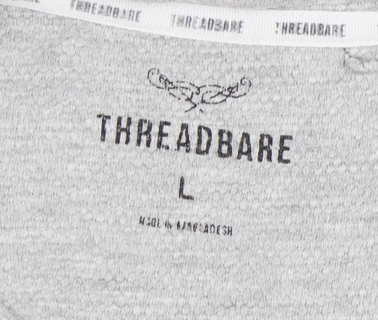 Threadbare Men's Grey T-Shirt, Size L, Short Sleeve Crew Neck