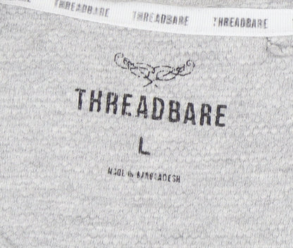 Threadbare Men's Grey T-Shirt, Size L, Short Sleeve Crew Neck