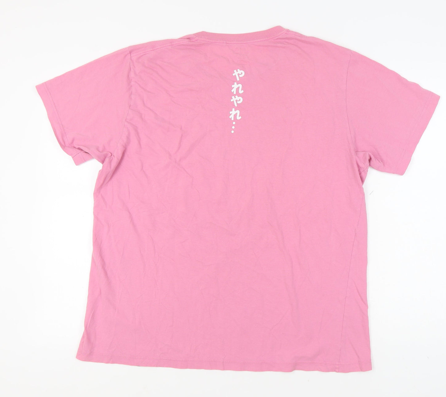 Unisex Adults UK Size XL Uniqlo Pink Basic T-Shirt